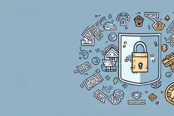 A small business environment with a credit card and various symbols of benefits like a gift box