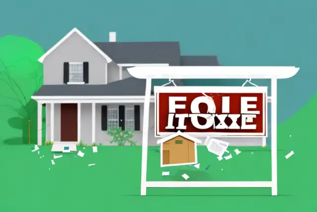 A house with a foreclosure sign in the front yard