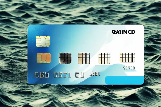 A credit card partially submerged in quicksand