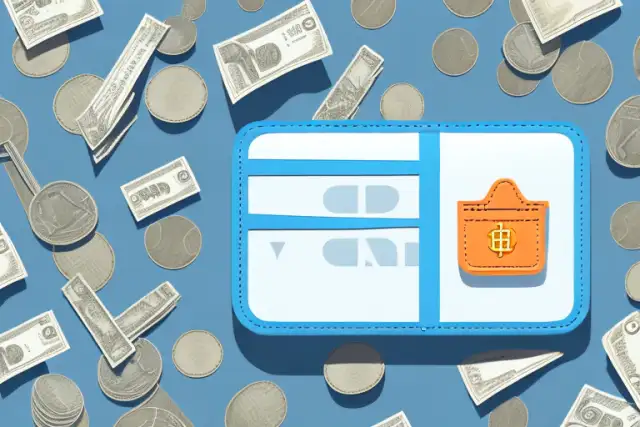 A wallet opening to reveal a bank building